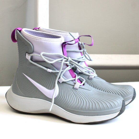 Nike Youth Gray Purple Binzie Waterproof Rain Boots Sneakers BQ5380-00 Size 4 Y - Picture 9 of 9